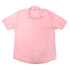 Faherty Shirt Mens Large Short Sleeve Button Up Salmon Preppy Casual Cotton